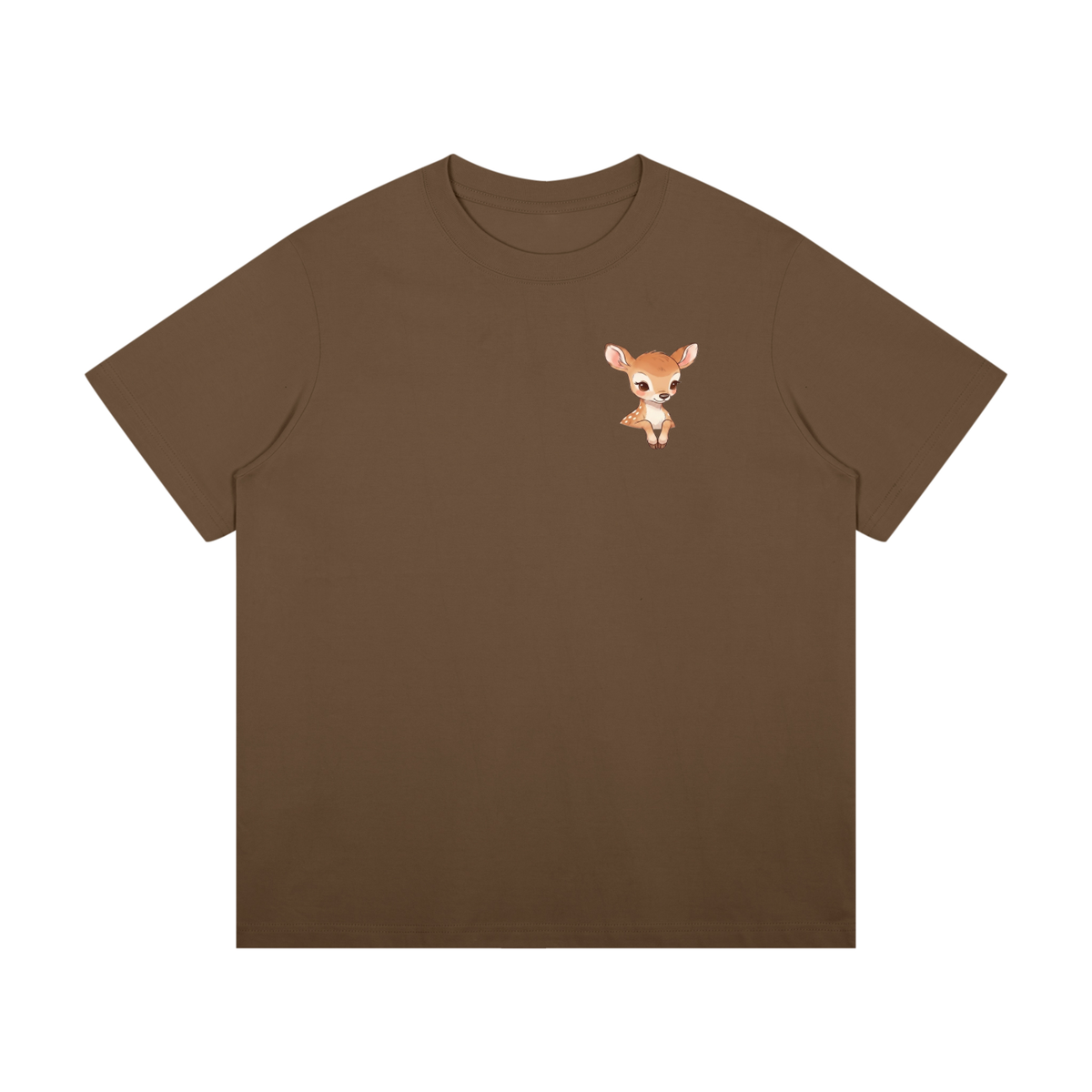 Fawn & Fable Unisex Mid-Weight Cotton T-Shirt - brown for Kids.