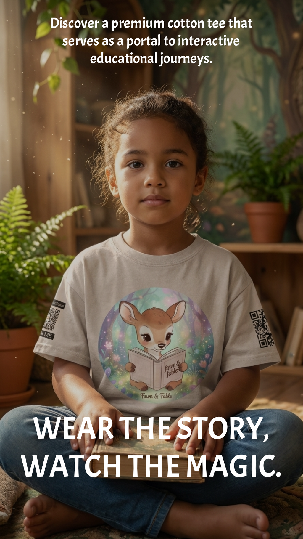 Fawn & Fable Washed Oversized Cotton T-Shirt - Light Grey for Kids.