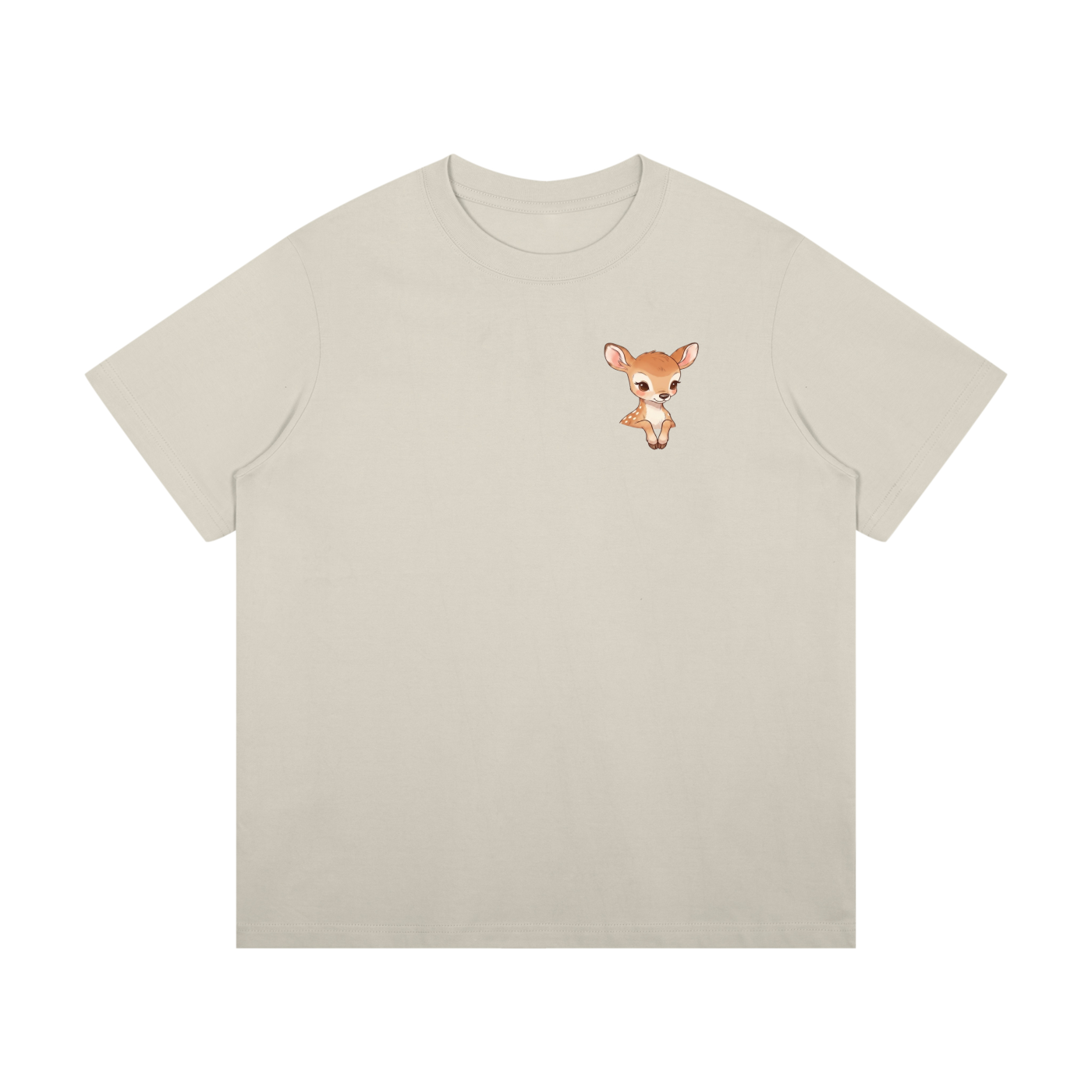 Fawn & Fable Unisex Mid-Weight Cotton T-Shirt - beige for Kids.
