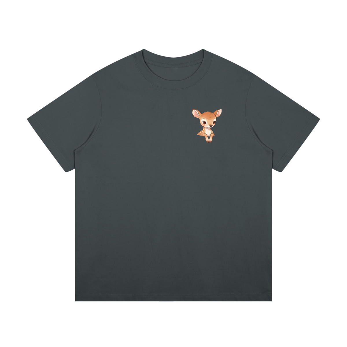 Fawn & Fable Unisex Mid-Weight Cotton T-Shirt - grey for Kids.